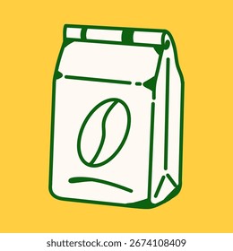 Línea simple que dibuja la ilustración de la jarra del café con la bebida líquida