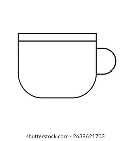 Simple line drawing of a coffee mug hot beverage cup