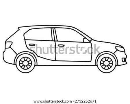 Simple line drawing of a compact car