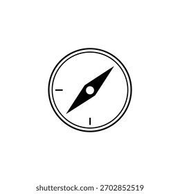 Simple line drawing of a compass isolated on, perfect for navigation and adventure themes