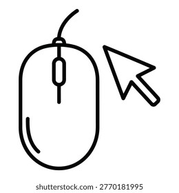 Simple line drawing computer mouse