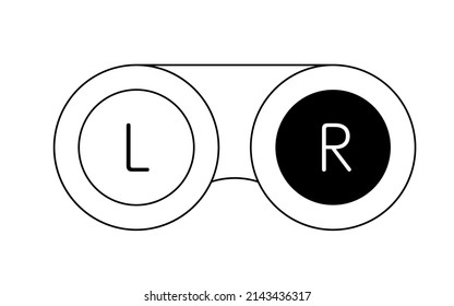 Simple line drawing of a contact lens case