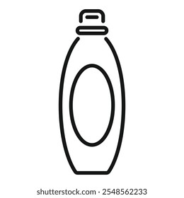 Desenho de linha simples de uma garrafa cosmética com um distribuidor de bomba para produtos de beleza