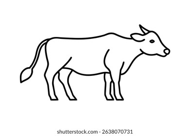 Simple line drawing of a cow side profile illustration
