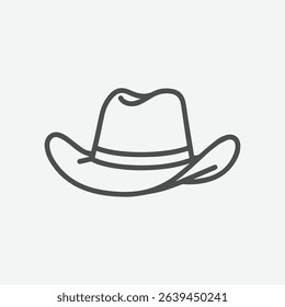 Simple line drawing of a cowboy hat