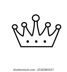 A simple line drawing of a crown, representing royalty and authority.