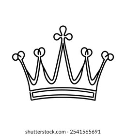  Simple line drawing of a crown representing monarchy, authority, and leadership