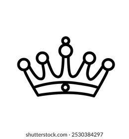 A simple line drawing of a crown, symbolizing royalty and authority.