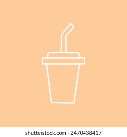  a simple line drawing of a cup with a straw. The drawing is minimalistic, using only white lines to outline the shape of the cup and straw. 
