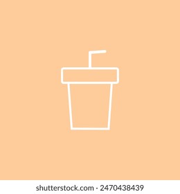  a simple line drawing of a cup with a straw. The drawing is minimalistic, using only white lines to outline the shape of the cup and straw. 