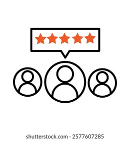A simple line drawing of a Customer Review