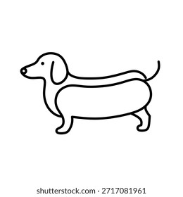 Dibujo de línea simple de lindo perro perro perro perro perro raza Ilustración de mascotas
