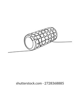 Desenho de linha simples de uma malha cilíndrica ou estrutura de rolo tecido