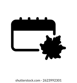 Simple Line Drawing of a Date Marker with a Leaf Detail
