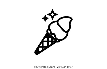 A simple line drawing of a delicious ice cream cone
