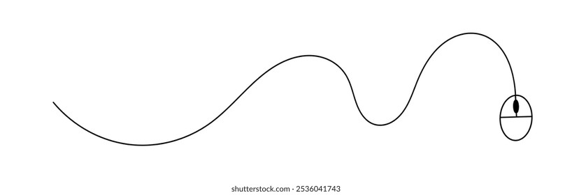 A simple line drawing depicting a curved line with a circular element at one end.