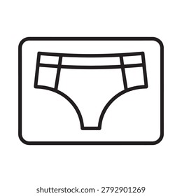 Simple line drawing depicting a pair of women s bikini bottoms