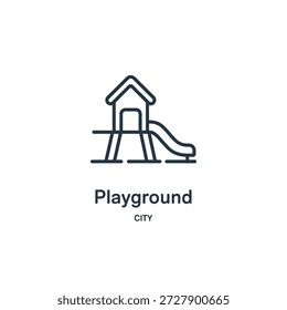 um simples desenho em linha que representa um slide e uma estrutura do parque de diversões