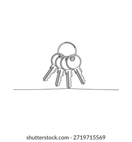Un simple dibujo de línea representa un montón de teclas metálicas en una superficie
