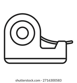 Dibujo de línea simple de un dispensador de cinta de escritorio, ideal para uso en la oficina, la escuela o el hogar