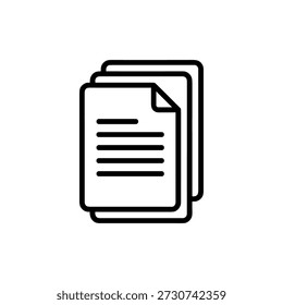 Simple Line Drawing Document Page Stack with Folded Corner Icon
