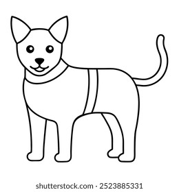 A simple line drawing of a dog, perfect for adding a touch of cuteness to your designs. This adorable illustration is ideal for pet-themed projects, children's books.