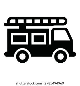 Simple line drawing of a doubledecker bus with an open top and two levels of windows isolated on transparent background