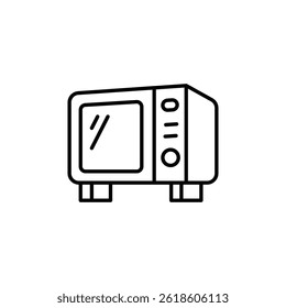 Desenho de linha simples de um micro-ondas elétrico para uso de cozinha doméstica