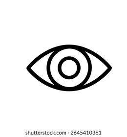 Simple Line Drawing Eye Vision Sight Organ Anatomy Icon Symbol