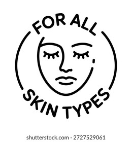 Einfache Linienzeichnung der Fläche für alle Skin-Typen