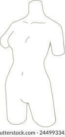 Dibujo de línea simple de un torso femenino