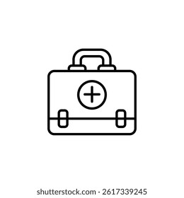 Simple line drawing of a First Aid Kit, Health symbol representation