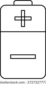 Dibujo de línea simple de un kit de primeros auxilios con una cruz en el símbolo médico superior