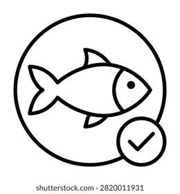 Simple line drawing fish