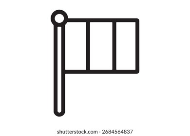 Simple line drawing of a flag on a white background