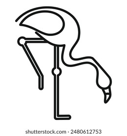 Simple line drawing of a flamingo standing on one leg, great for representing grace and balance