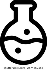 Simple Line Drawing Flask Liquid Chemical Element Science Illustration