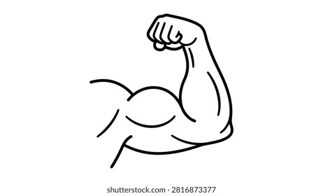 Simple line drawing of a flexed arm muscle with clenched fist