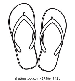 Simple Line Drawing of Flip Flops