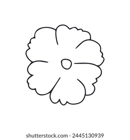 simple line drawing flower isolated on white background