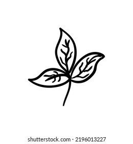 Simple line drawing of flowers and leaves in vector form for designs, stickers, design items, and anything you want to create in an editable vector format and high resolution