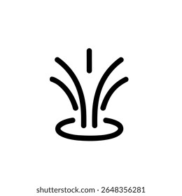 Simple Line Drawing Fountain Water Jet Burst Spring Symbol Icon