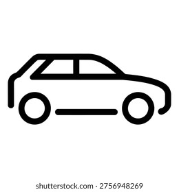 Simple line drawing of a four-door sedan car silhouette