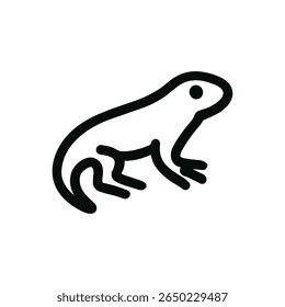 Simple Line Drawing Frog Amphibian Wildlife Animal Minimalist Illustration