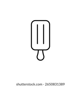Simple Line Drawing Of A Frozen Popsicle Treat On A Stick