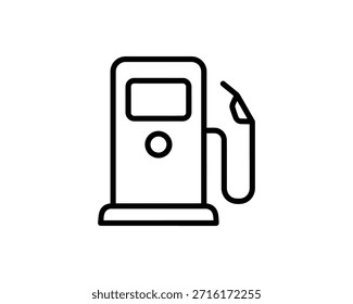 Un dibujo de línea simple de una boquilla y un dispensador de la bomba de combustible