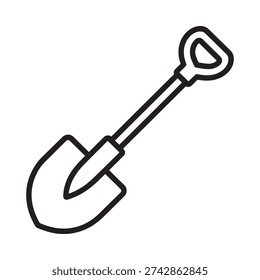 Simple line drawing of a garden shovel a common digging tool