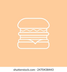  un simple dibujo lineal de una hamburguesa