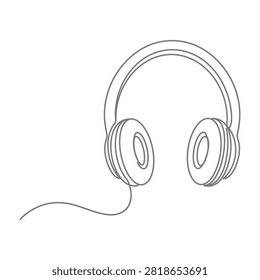 Simple line drawing headphones