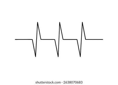 Simple line drawing heartbeat ekg rhythm graphic